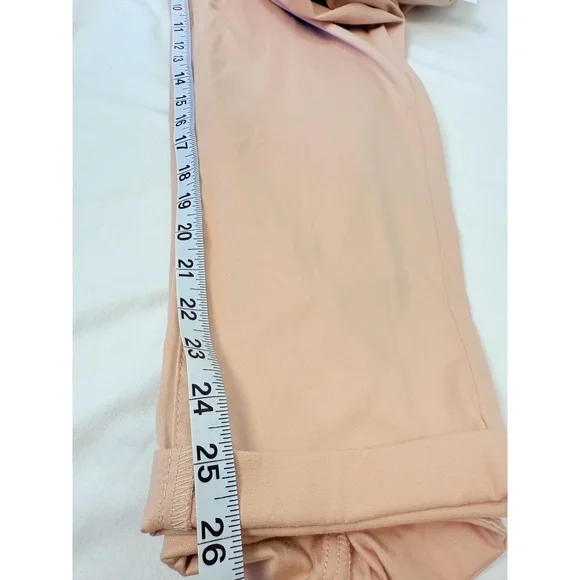 NWT One 5 One Womens Pink Crop Cuffed High Rise Straight Leg Pants 12 - Picture 10 of 11